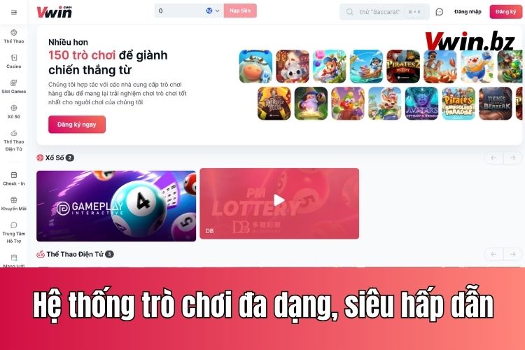 Hệ thống trò chơi Vwin đa dạng, siêu hấp dẫn